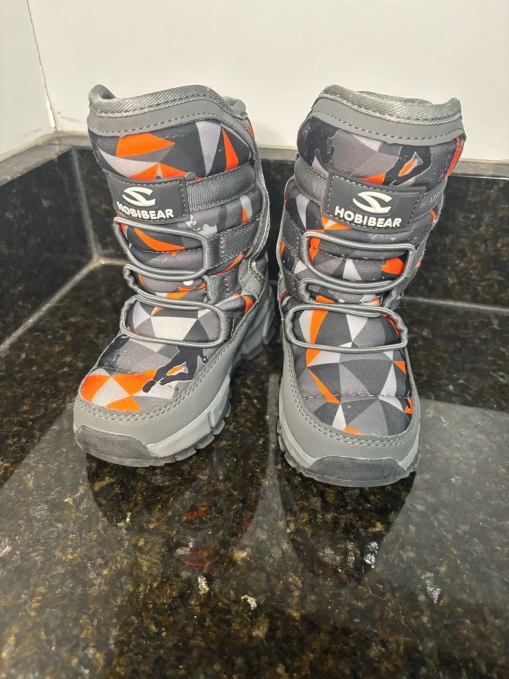 HOBIBEAR Kids' Gray & Orange Winter Boots
